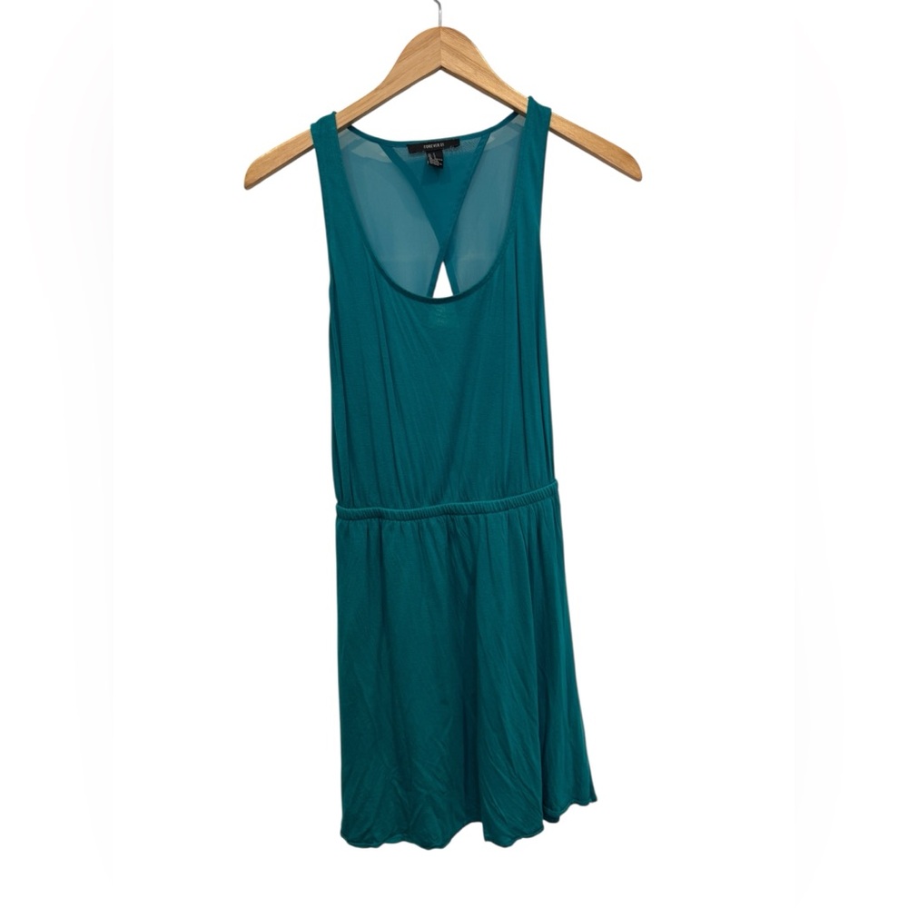Forever 21 Turquoise Mini Dress with sheer back